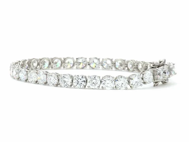 950 platina & 18 karaat witgouden armband met 15,06 ct. diamant - afbeelding 10 van  10