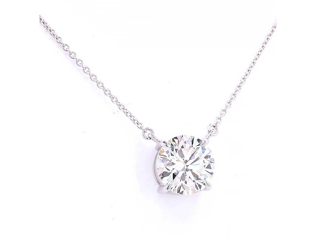 950 platina halsketting met 3,18 ct. diamant - afbeelding 3 van  7