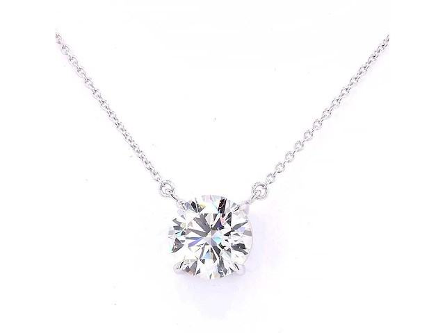 950 platina halsketting met 3,18 ct. diamant - afbeelding 6 van  7