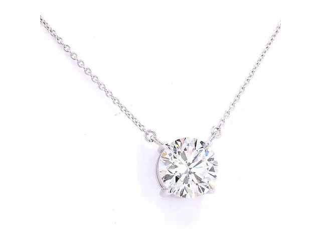 950 platina halsketting met 3,18 ct. diamant - afbeelding 3 van  7