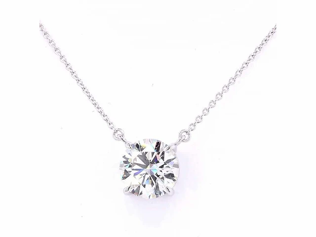 950 platina halsketting met 3,18 ct. diamant - afbeelding 4 van  7