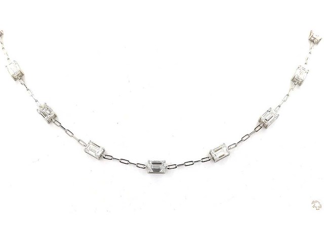 950 platina halsketting met 9,59 karaat diamant - afbeelding 4 van  7