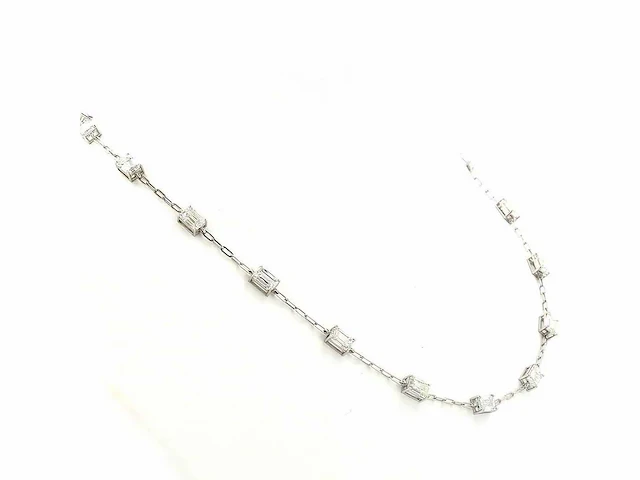 950 platina halsketting met 9,59 karaat diamant - afbeelding 1 van  7