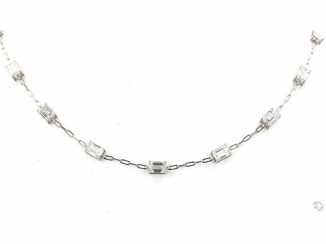 950 platina halsketting met 9,59 karaat diamant - afbeelding 5 van  7