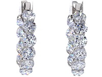 950 platina oorringen met 5,02 ct. diamant - afbeelding 7 van  8