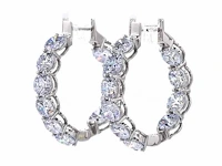950 platina oorringen met 5,02 ct. diamant - afbeelding 5 van  8