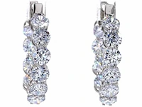 950 platina oorringen met 5,02 ct. diamant - afbeelding 7 van  8