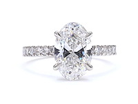 950 platina ring met 2,38 ct. diamant - afbeelding 1 van  5