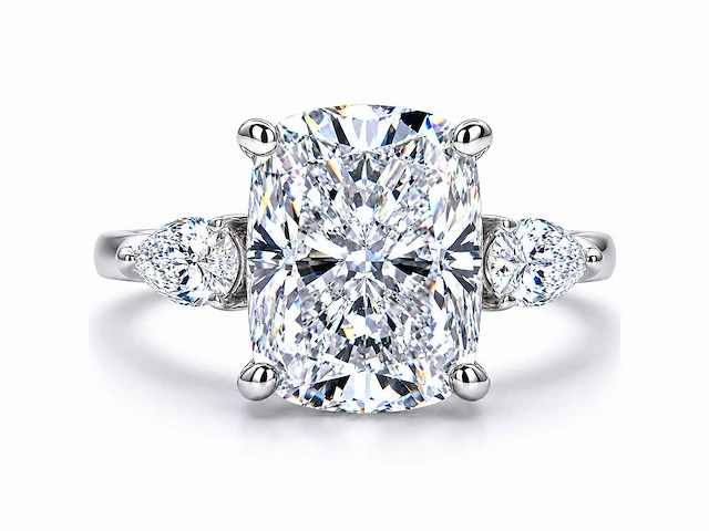 950 platina ring met 3,42 ct. diamant - afbeelding 1 van  9