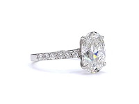 950 platina ring met 4,46 ct. diamant - afbeelding 2 van  5