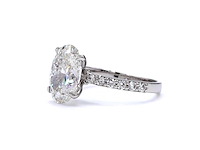 950 platina ring met 4,46 ct. diamant - afbeelding 3 van  5