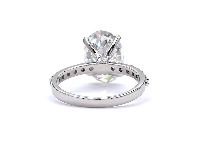 950 platina ring met 4,46 ct. diamant - afbeelding 4 van  5
