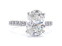 950 platina ring met 4,46 ct. diamant - afbeelding 5 van  5