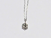 950 platina witte ketting met hanger en natuurlijke diamant
