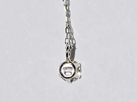 950 platina witte ketting met hanger en natuurlijke diamant - afbeelding 5 van  8