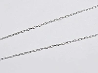 950 platina witte ketting met hanger en natuurlijke diamant - afbeelding 7 van  8