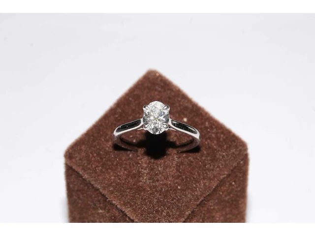 950 platina witte ring met 1,01 cts laboratoriumgekweekte diamant - afbeelding 8 van  9