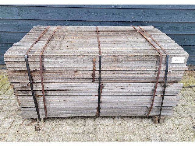 950 x azobe piket paal 25 x 25mm, lengte 150cm - afbeelding 4 van  4