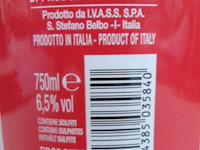 958 santero rossini - 750 ml - winkelverkoopprijs € 7.95 - afbeelding 3 van  3