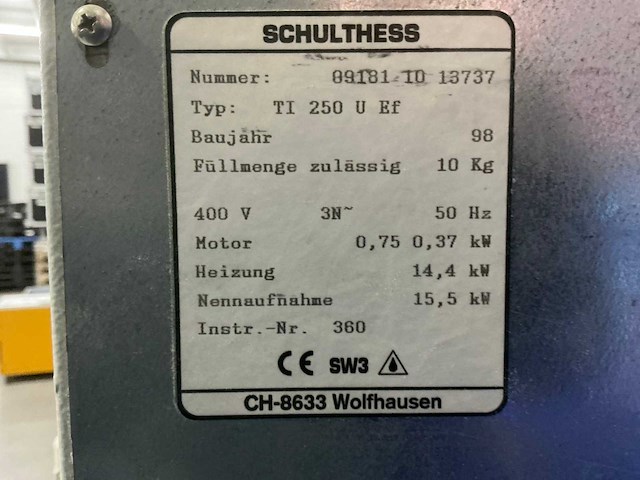 98 schulthess ti 250u industriële droger 10kg - afbeelding 4 van  8
