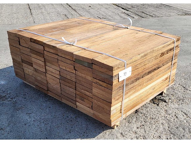98 x guyana teak planken 25 x 140mm , lengte 75 cm - afbeelding 1 van  4