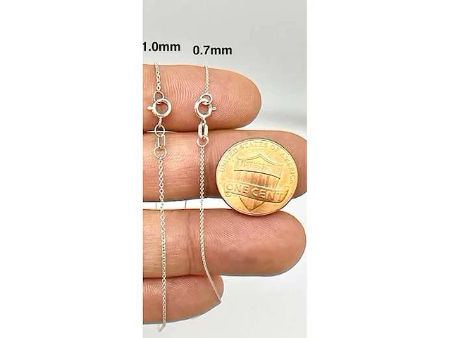 9kt witgoud diamant gesneden ketting - afbeelding 4 van  12