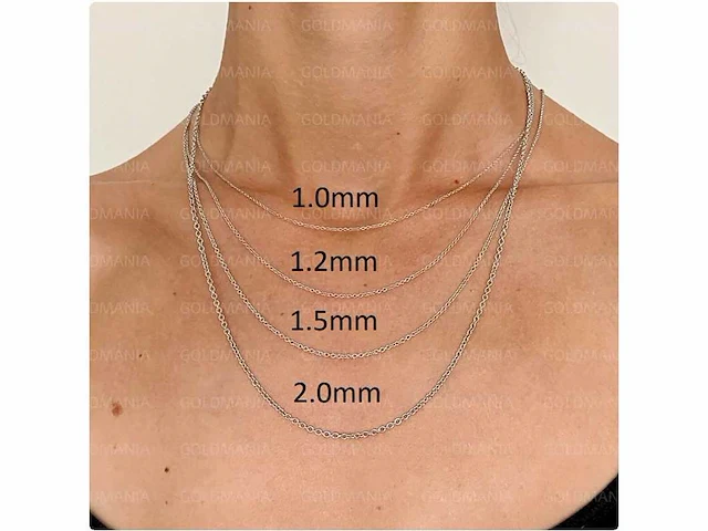 9kt witgoud diamant gesneden ketting - afbeelding 6 van  12