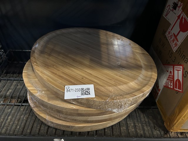 9x bamboe kaasplank met accessoires - afbeelding 1 van  4