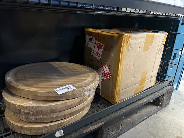 9x bamboe kaasplank met accessoires - afbeelding 2 van  4