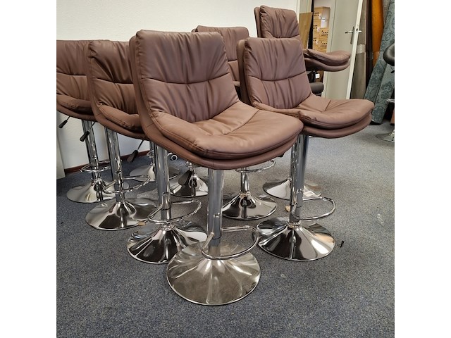 9x barkruk bruin - afbeelding 2 van  6