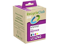 9x cartridge compatibel met brother lc-1240 recycleclub, zwart + kleur