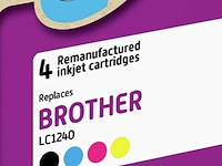 9x cartridge compatibel met brother lc-1240 recycleclub, zwart + kleur - afbeelding 2 van  2