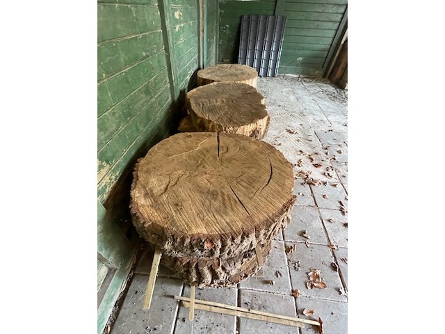 9x eikenhouten schijf - afbeelding 2 van  3