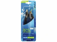 9x hdmi kabel 4k ultra 1 meter, scanpart, zwart-zilver