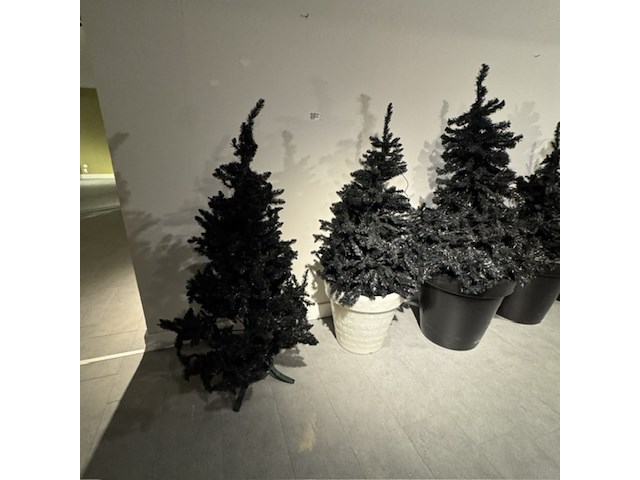 9x kunstkerstboom, zwart - afbeelding 2 van  6