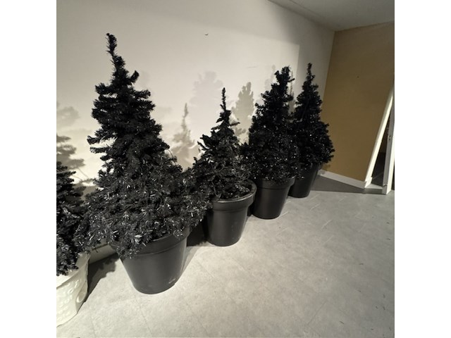 9x kunstkerstboom, zwart - afbeelding 3 van  6