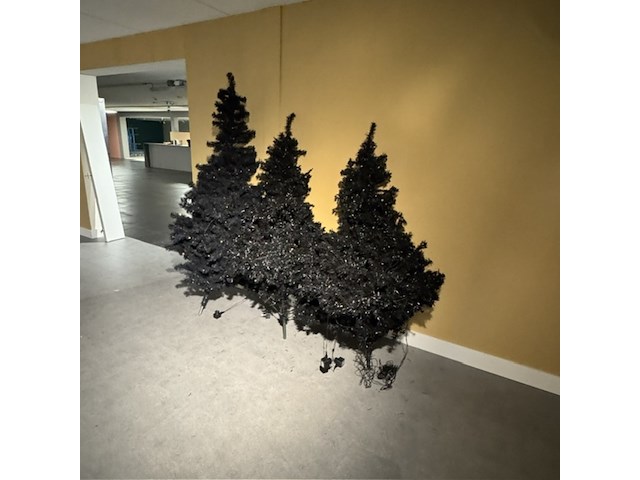 9x kunstkerstboom, zwart - afbeelding 6 van  6