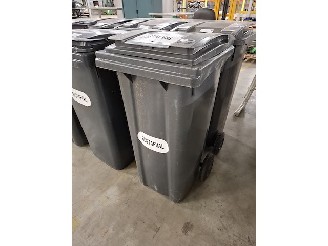 9x kunststof afvalcontainer grijs - afbeelding 2 van  3