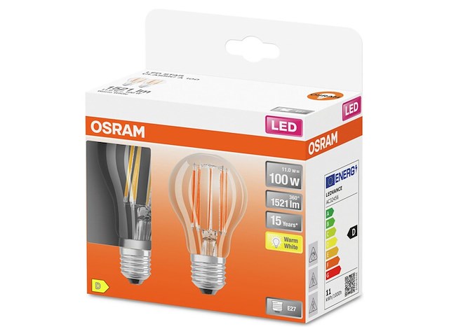 9x led lamp osram, e27 11w 2700k - afbeelding 1 van  2