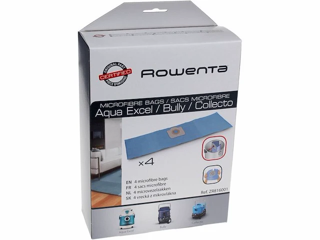 9x micro-fiber stofzuigerzakken, rowenta, zr816 - afbeelding 1 van  2