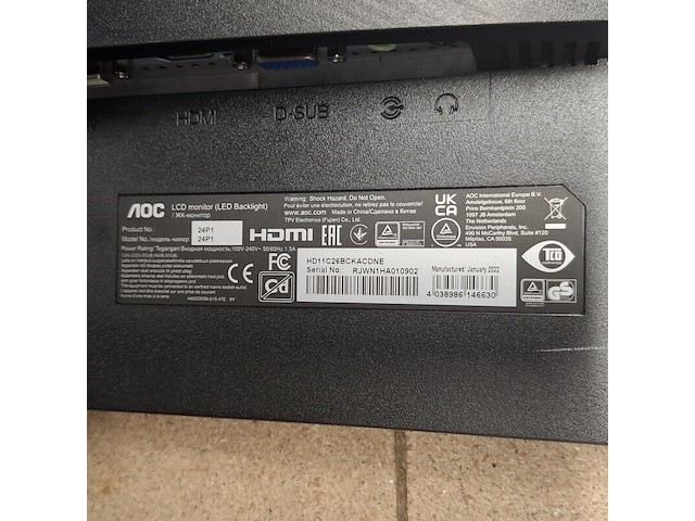 9x monitor, dell en aoc, zwart - afbeelding 8 van  12