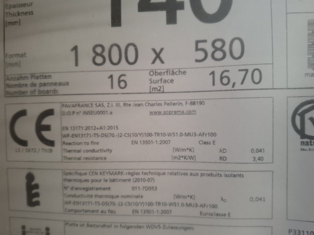 9x pallet a 16,70m2 houtvezel isolatie pavatex, isolair 140 - afbeelding 7 van  10