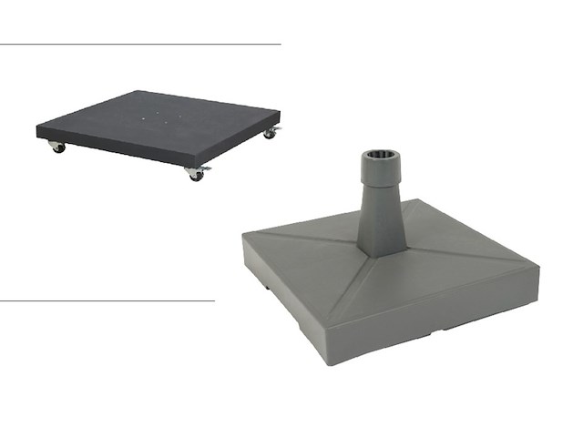 9x parasolvoet, platinium soretto en lesli living, 90kg en 40kg - afbeelding 1 van  4