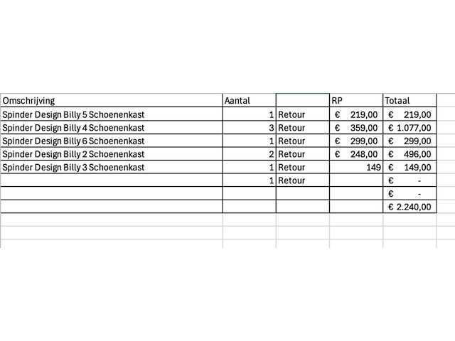 9x schoenenkast spinder design - afbeelding 6 van  6