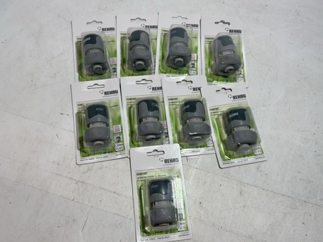 9x snelkoppeling, rehau, waterstop, grijs/groen - afbeelding 1 van  3