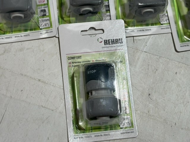 9x snelkoppeling, rehau, waterstop, grijs/groen - afbeelding 2 van  3