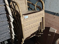 9x terras stoelen, licht bruin - afbeelding 1 van  2
