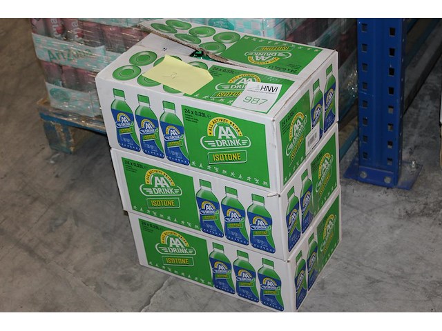 Aa-drink high energy. 3 dozen a 24 stuks op pallet. 72 flesjes a 0,33 cl. tht 10-25. bod is inclusief 10,80... - afbeelding 1 van  1