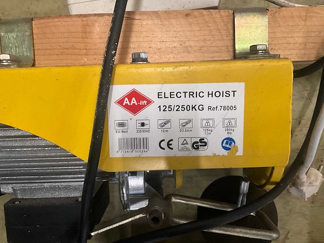 Aa lift - elektrische takel - 125 / 250 kg - kabellier - afbeelding 3 van  7