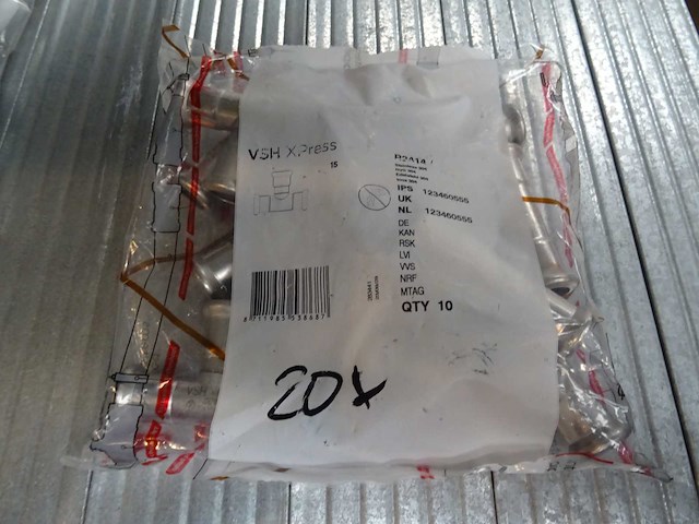 Aalberts - vsh x-press - t-stuk koppeling (20x) - afbeelding 1 van  1